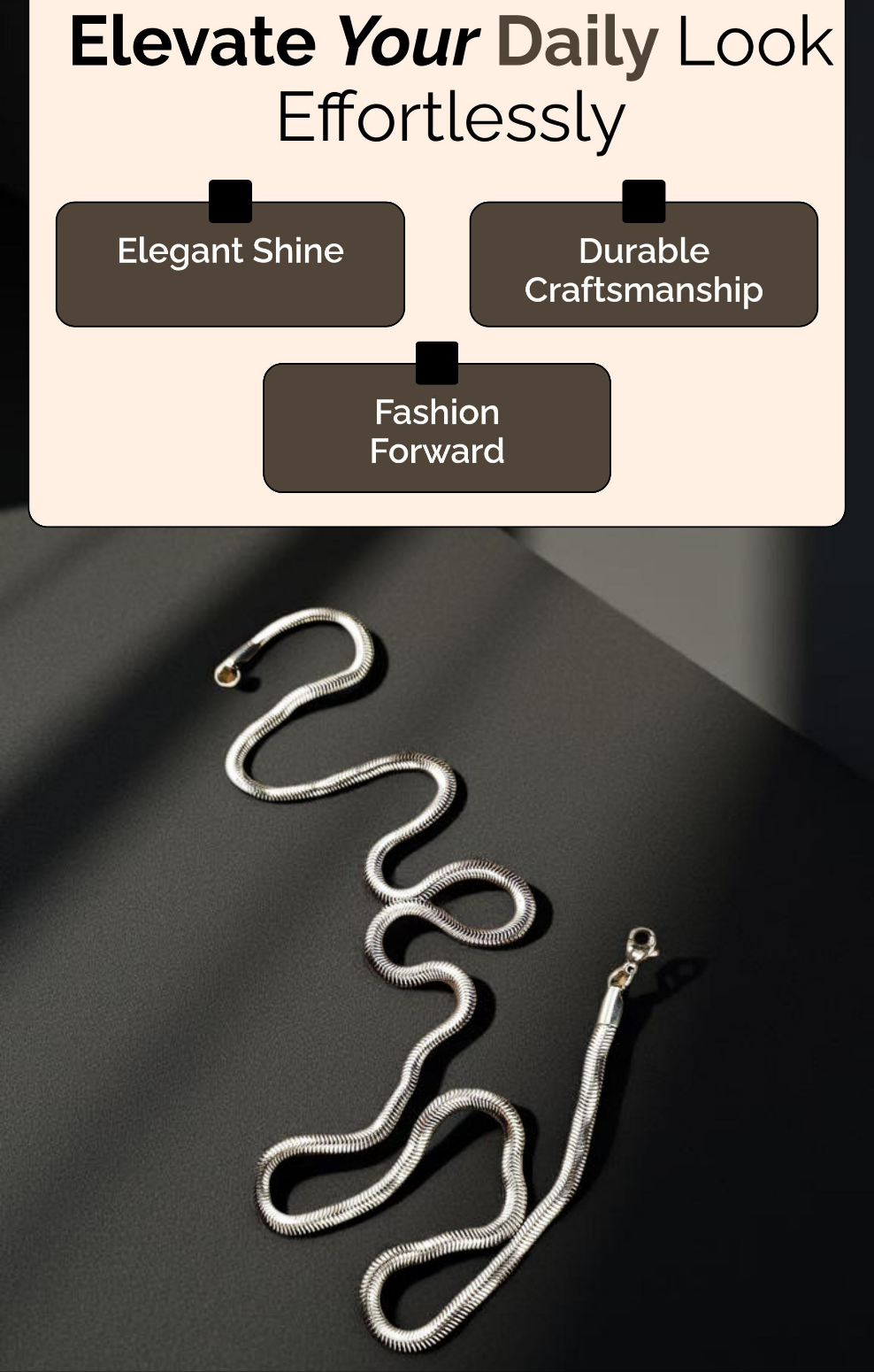Silver High Quality Snake neck chain Stainless Steel For Daily Wear