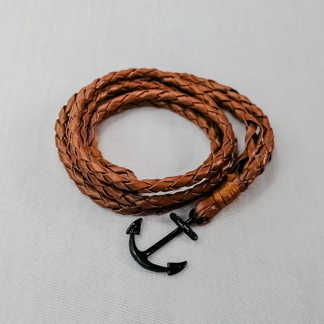 Black & Brown Leather Huck Bracelet Adjustable For Girls & Boys