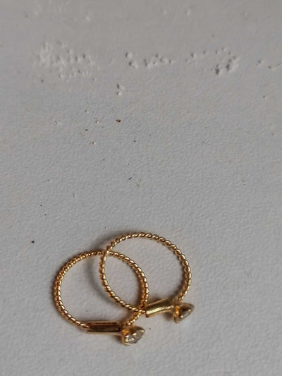 Golden Curly Stone Hoop Earrings | Lightweight Multi-Use Daily Wear Jewelry for Women