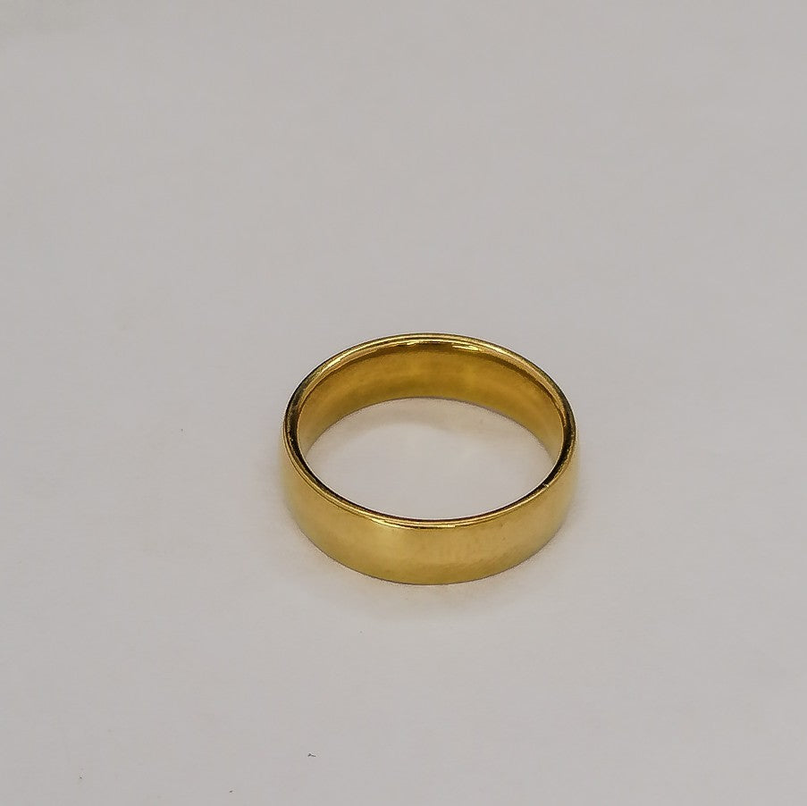 Golden Round Stainless Steel Ring For Men / Girls / unisex