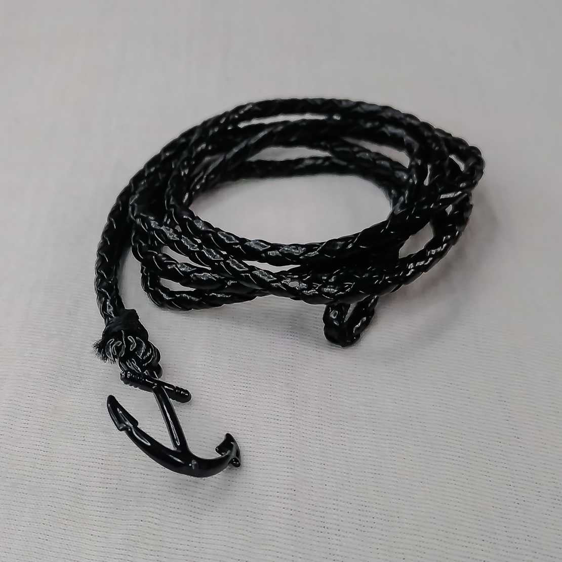 Black & Brown Leather Huck Bracelet Adjustable For Girls & Boys
