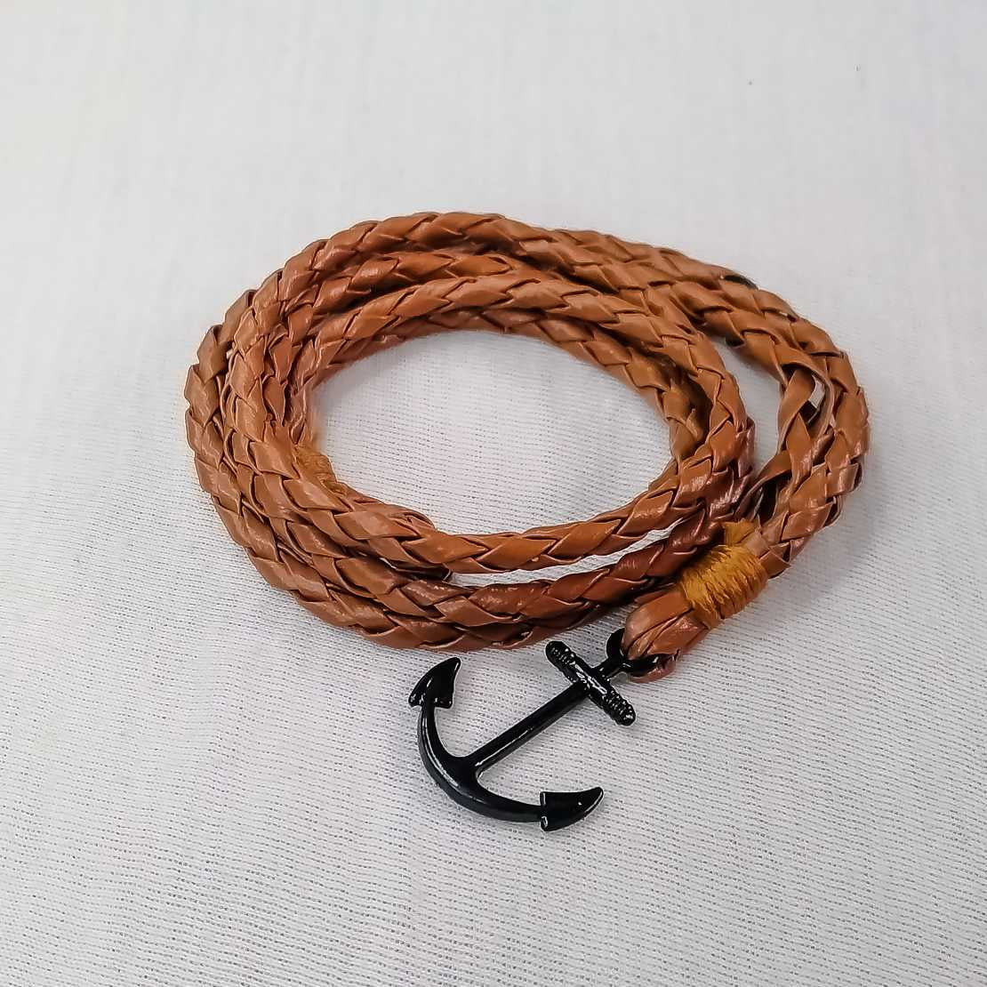 Black & Brown Leather Huck Bracelet Adjustable For Girls & Boys