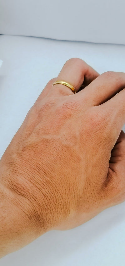 Silver Golden Stainless Steel Ring For Daily Wear