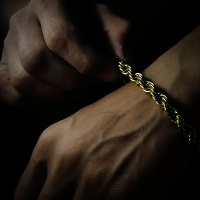 Heavy Stainless Steel Golden Rasa  Bracelet  Set For Mens Gift