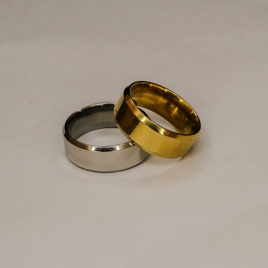 Silver Golden Stainless Steel Ring For Daily Wear