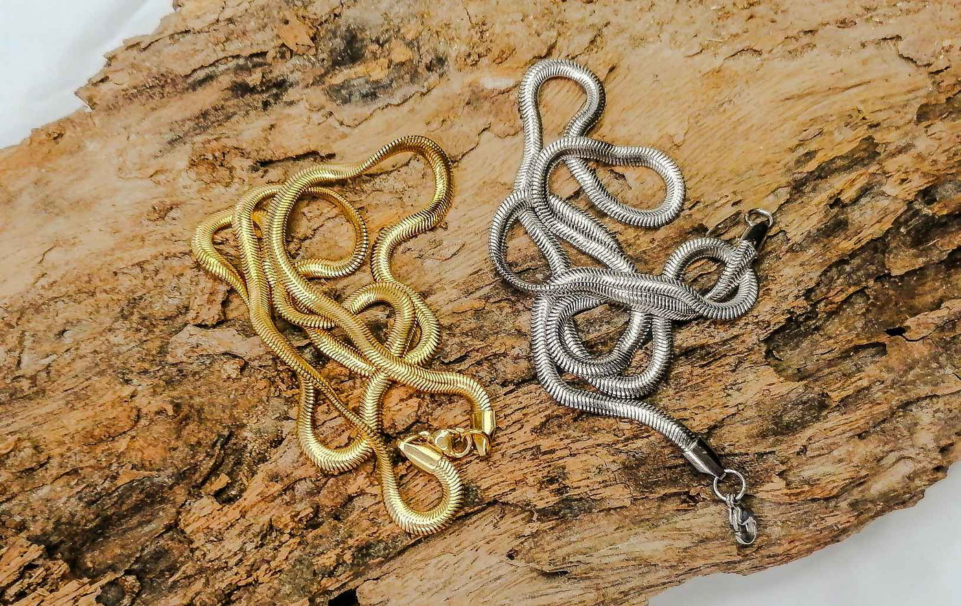 Black Silver and Golden High Quality Snake neck chain Stainless Steel For Daily Wear