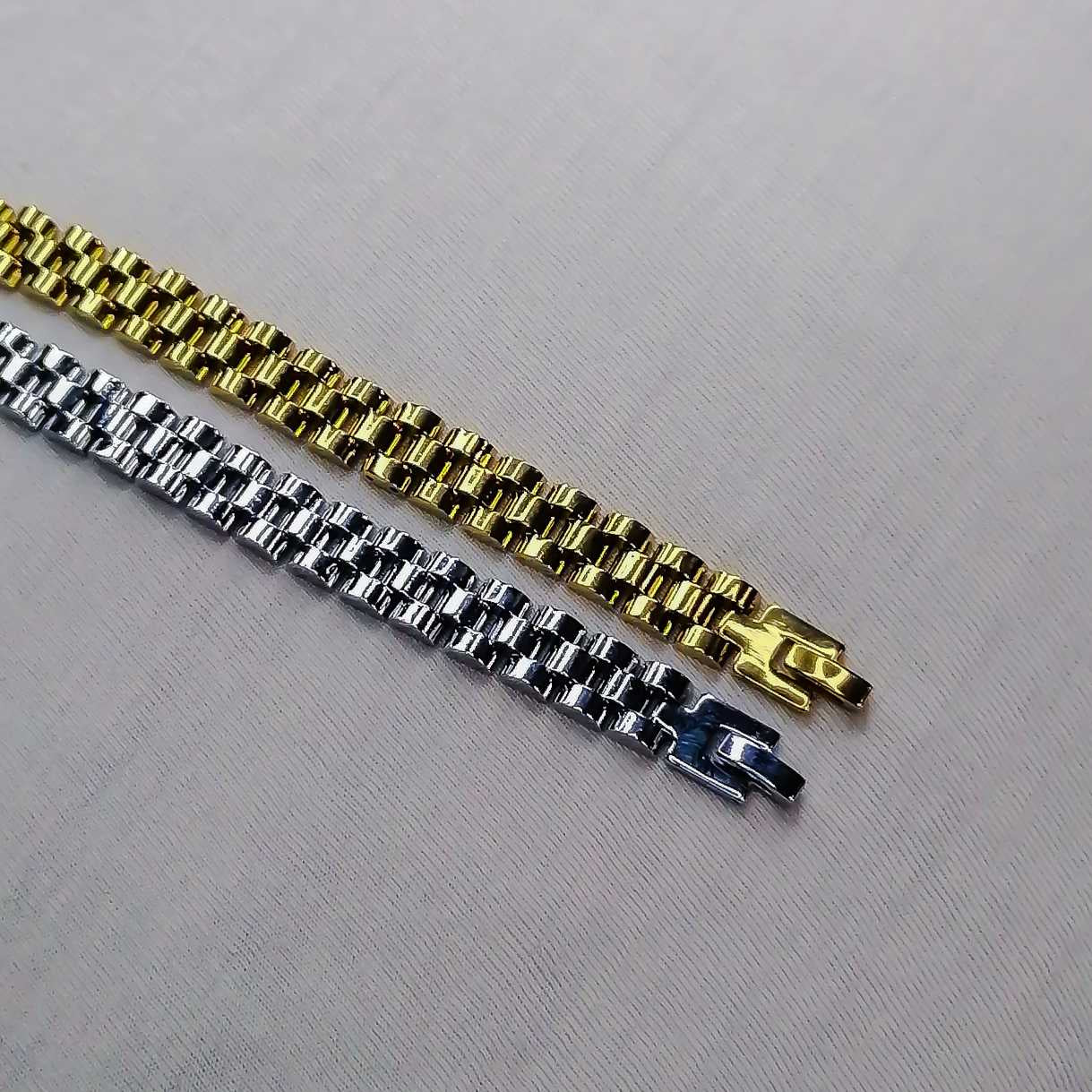 Silver Golden Rolex Bracelet With Stainless Steel For Men