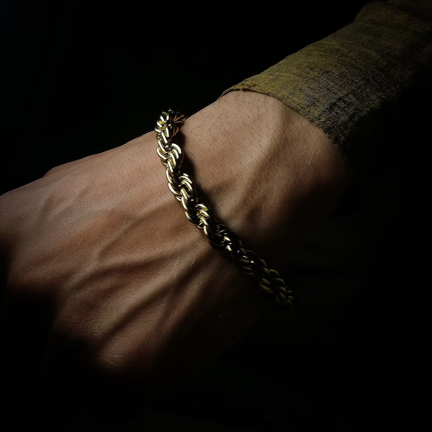 Heavy Stainless Steel Golden Rasa  Bracelet  Set For Mens Gift