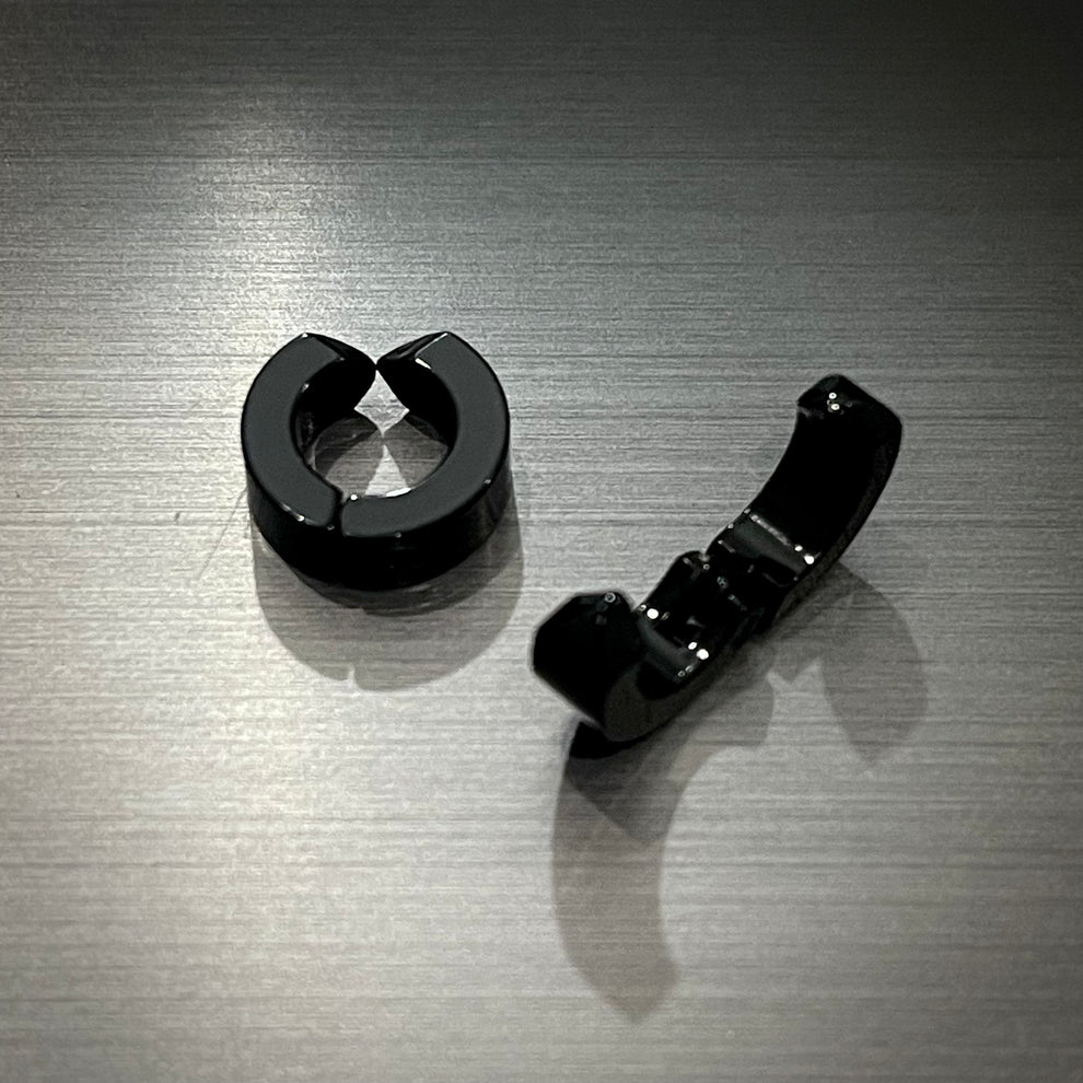 Stainless Steel Black Non-Piercing Magnetic Bali Stud Earring For Men