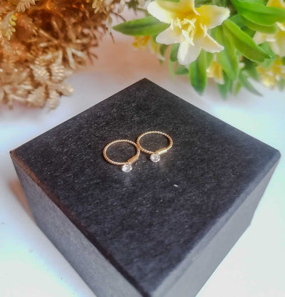 Golden Curly Stone Hoop Earrings | Lightweight Multi-Use Daily Wear Jewelry for Women