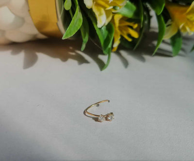 Stylish Golden Hoop Earrings with Twin Stones | Comfortable Daily Wear & Gift for Women & Girls