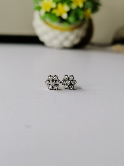 Silver Stud Earrings with beautiful 6 shiny stone