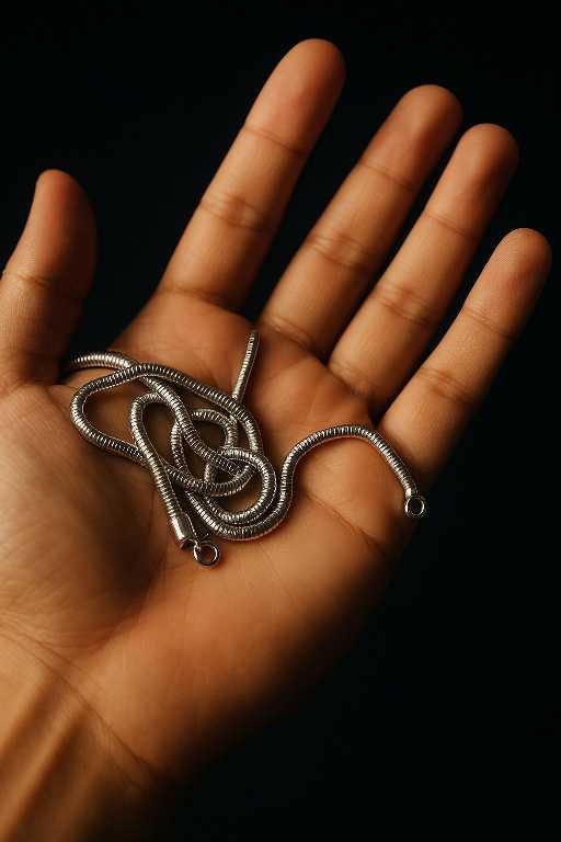 Round Sleek Silver Snake Chain Necklace  Stainless Steel 22 inches