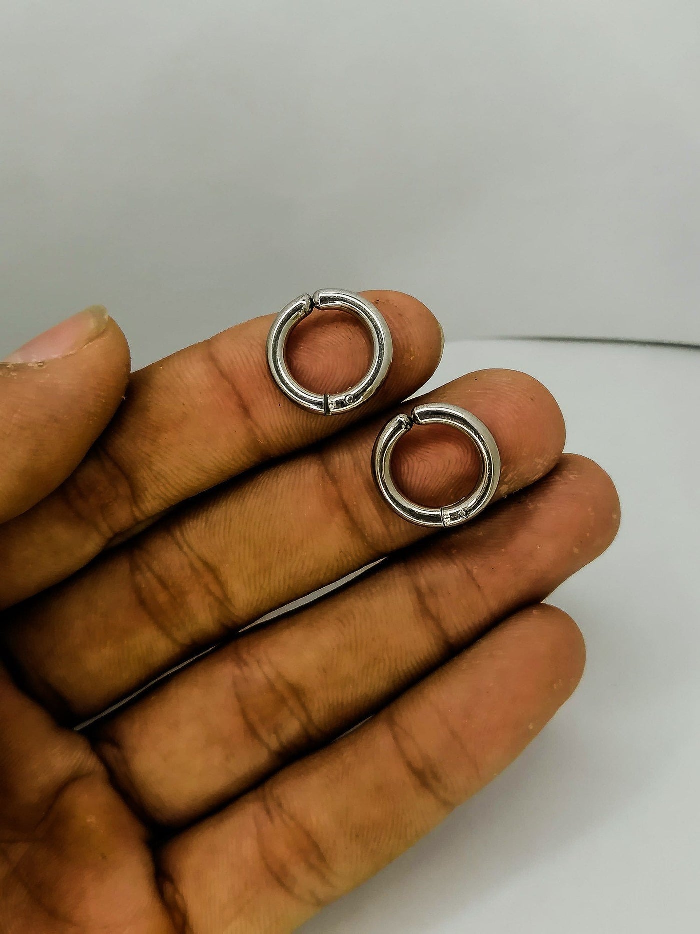 Fake Piercing Hoop Ring Non-piercing Clip On Ear Cartilage Round Hoop Earrings