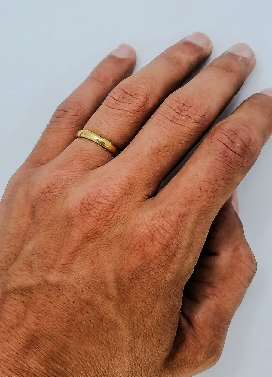 Silver Golden Stainless Steel Ring For Daily Wear