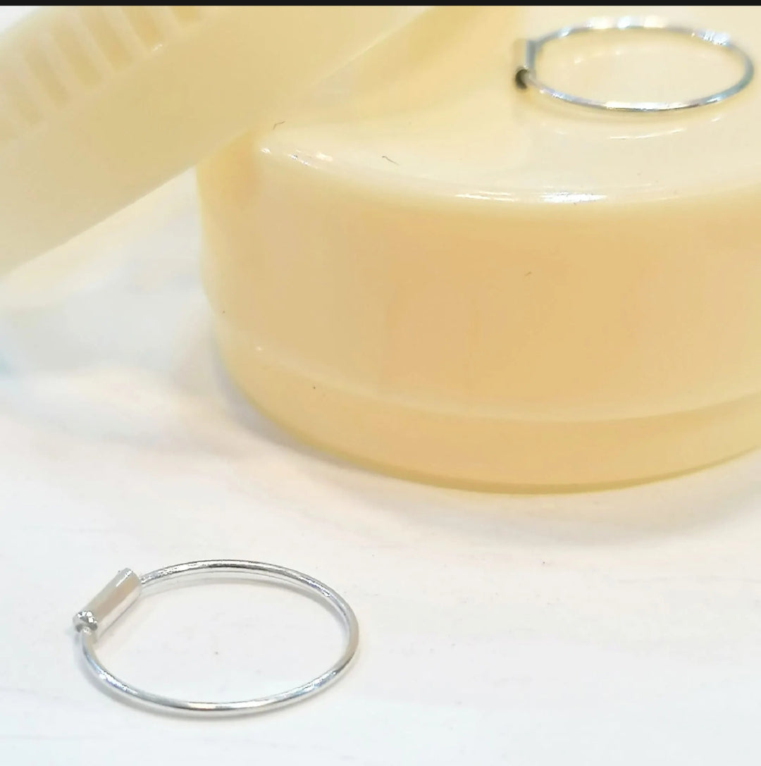 22K Pure Silver Hoop Earrings | Khalis Chandi Plain Hoop Earrings for Women & Girls