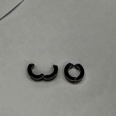 Stainless Steel Black Non-Piercing Magnetic Bali Stud Earring For Men