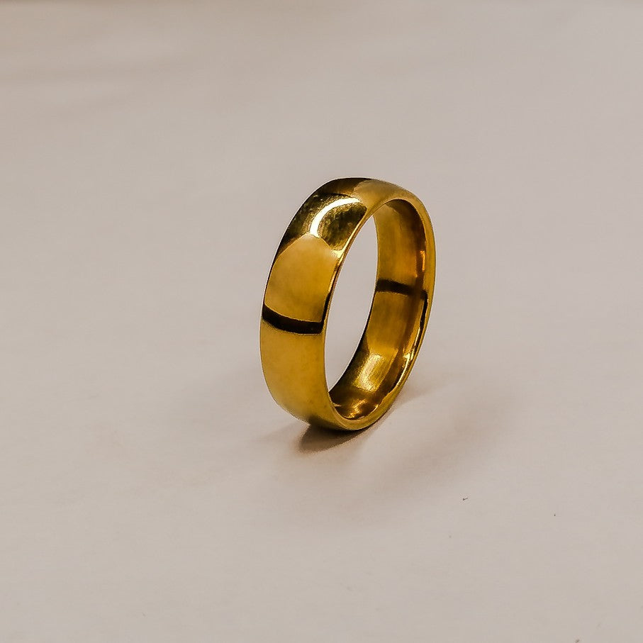 Golden Round Stainless Steel Ring For Men / Girls / unisex