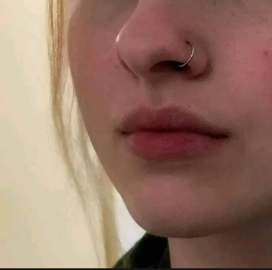 Pure 22K Silver Nose Ring | Khalis Chandi Plain Nose Hoop for Women & Girls