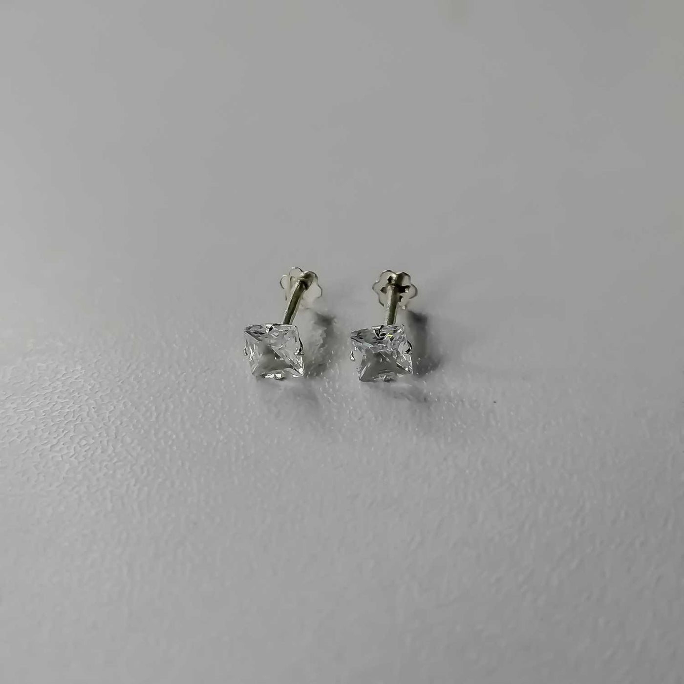 Chandi Square Stone Nose Pin 5mm | Sterling Silver Minimalist Nose Stud for Women & Girls