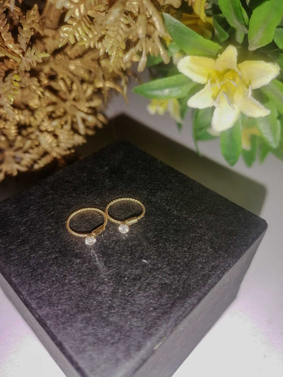 Golden Curly Stone Hoop Earrings | Lightweight Multi-Use Daily Wear Jewelry for Women