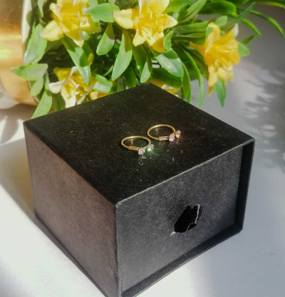 Stylish Golden Hoop Earrings with Twin Stones | Comfortable Daily Wear & Gift for Women & Girls