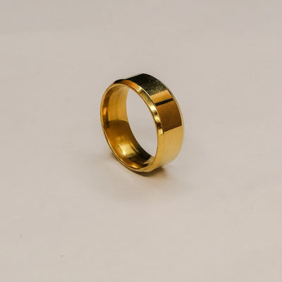 Silver Golden Stainless Steel Ring For Daily Wear