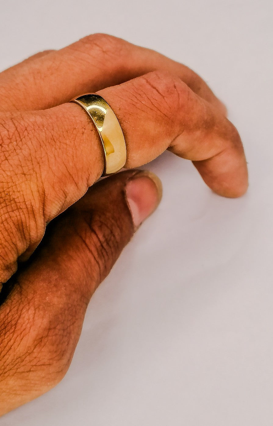 Golden Round Stainless Steel Ring For Men / Girls / unisex