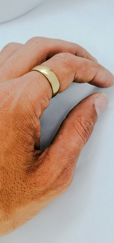 Silver Golden Stainless Steel Ring For Daily Wear