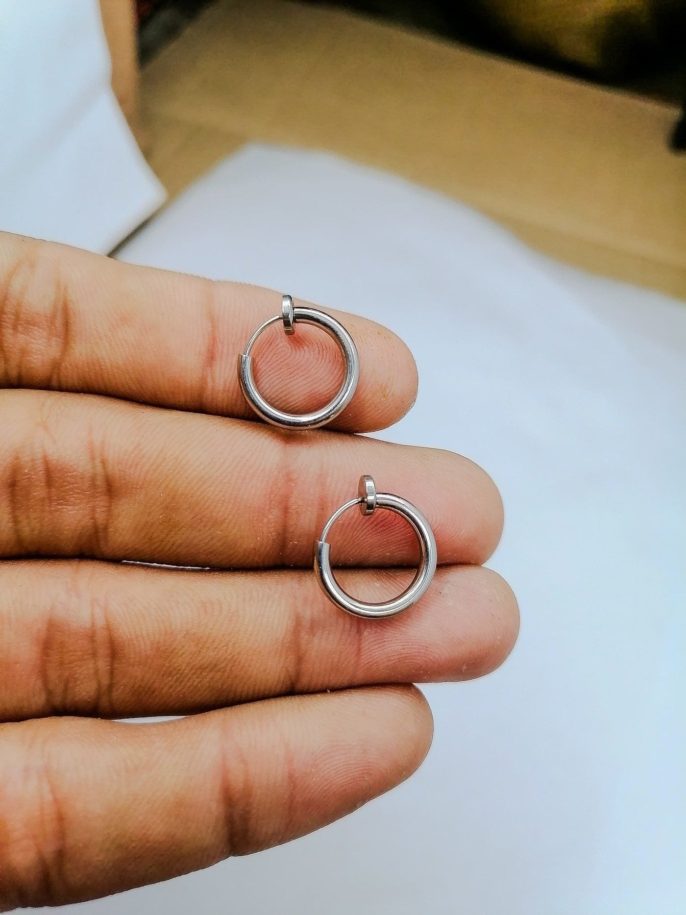 Without Piercing Hoop stud Clip On Ear Cartilage Round Hoop Earrings