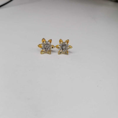 Gold Plated 7 Stone Floral Stud Earrings | Elegant Jewelry for Women & Girls