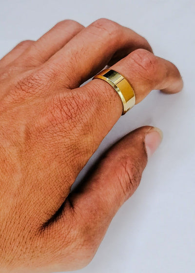 Silver Golden Stainless Steel Ring For Daily Wear