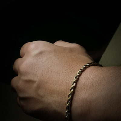 New Stylish Rope Bracelet Golden Stainless steel Rasa Chain Bracelet